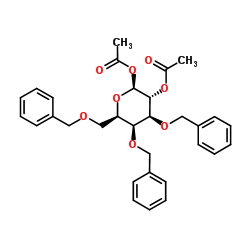 1,2-Di-O-acetyl-3,4,6-tri-O-benzyl-β-D-galactopyranose结构式