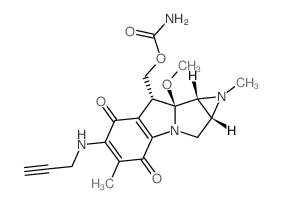 Azirino[2',3':3,4]pyrrolo[1,2-a]indole-4,7-dione,8-[[(aminocarbonyl)oxy]methyl]-1,1a,2,8,8a,8b-hexahydro-8a-methoxy-1,5-dimethyl-6-(2-propynylamino)-,[1aS-(1aa,8b,8aa,8ba)]- (9CI)结构式