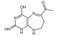 2-amino-4-oxo-6-acetyl-7,8-dihydro-3H,9H-pyrimidodiazepine结构式