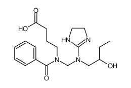 4-(Benzoyl(((4,5-dihydro-1H-imidazol-2-yl)(2-hydroxybutyl)amino)methyl )amino)butyric acid结构式