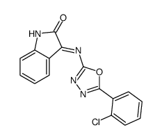 3-[[5-(2-chlorophenyl)-1,3,4-oxadiazol-2-yl]amino]indol-2-one Structure
