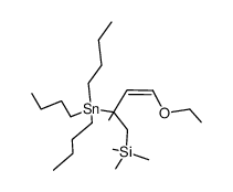 (Z)-3-tributylstannyl-1-ethoxy-3-(trimethylsilylmethyl)but-1-ene结构式