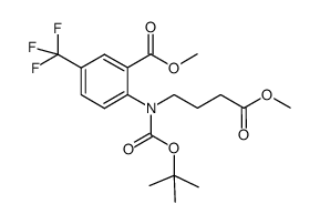 2-[tert-butoxycarbonyl-(3-methoxycarbonyl-propyl)-amino]-5-trifluoromethyl-benzoic acid methyl ester Structure