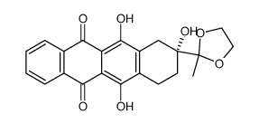 (R)-(-)-2,2'-methyl-1',3'-dioxolan-2'-yl-2,5,12-trihydroxy-1,2,3,4-tetrahydronaphthacene-6,11-dione结构式