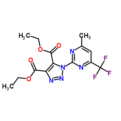 Diethyl 1-[4-methyl-6-(trifluoromethyl)-2-pyrimidinyl]-1H-1,2,3-triazole-4,5-dicarboxylate Structure