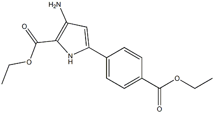 ethyl 3-amino-5-(4-(ethoxycarbonyl)phenyl)-1H-pyrrole-2-carboxylate structure