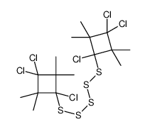 1,1,3-trichloro-2,2,4,4-tetramethyl-3-[(1,3,3-trichloro-2,2,4,4-tetramethylcyclobutyl)pentasulfanyl]cyclobutane结构式