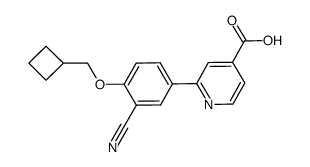 2-[3-cyano-4-(cyclobutylmethoxy)phenyl]isonicotinic acid Structure