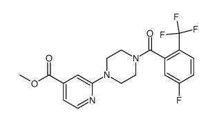 2-[4-(5-fluoro-2-trifluoromethylbenzoyl)piperazin-1-yl]isonicotinic acid methyl ester结构式