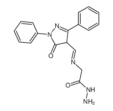 {[1-(5-Oxo-1,3-diphenyl-4,5-dihydro-1H-pyrazol-4-yl)-meth-(E)-ylidene]-amino}-acetic acid hydrazide结构式