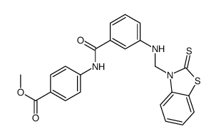 methyl 4-[[3-[(2-sulfanylidene-1,3-benzothiazol-3-yl)methylamino]benzoyl]amino]benzoate Structure