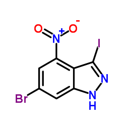 6-溴-3-碘-4-硝基-1H-吲唑结构式