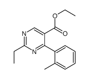 Ethyl 2-ethyl-4-(2-methylphenyl)-5-pyrimidinecarboxylate结构式