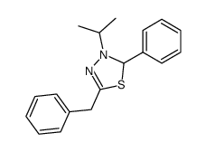 5-Benzyl-3-isopropyl-2-phenyl-2,3-dihydro-[1,3,4]thiadiazole结构式