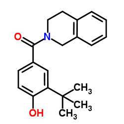 3,4-Dihydro-2(1H)-isoquinolinyl[4-hydroxy-3-(2-methyl-2-propanyl)phenyl]methanone Structure