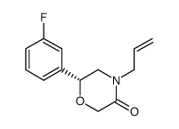 (6R)-6-(3-fluorophenyl)-4-(allyl)morpholin-3-one结构式