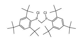 bis(chloro(2,4,6-tri-tert-butylphenyl)phosphanyl)methane结构式