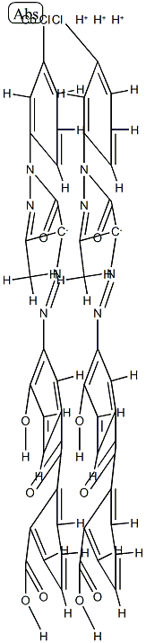 trihydrogen bis[2-[3-[[1-(3-chlorophenyl)-4,5-dihydro-3-methyl-5-oxo-1H-pyrazol-4-yl]azo]-4-hydroxybenzoyl]benzoato(3-)]cobaltate(3-) structure