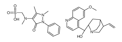 (8α,9R)-6'-methoxycinchonan-9-ol, salt with [(2,3-dihydro-1,5-dimethyl-3-oxo-2-phenyl-1H-pyrazol-4-yl)methylamino]methanesulphonic acid (1:1)结构式