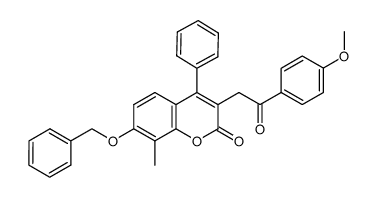 7-methoxy-3-[2-(4-methoxyphenyl)-2-oxoethyl]-8-methyl-4-phenyl-2H-chromen-2-one结构式