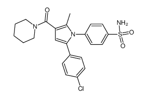 4-(5-(4-chlorophenyl)-2-methyl-3-(piperidine-1-carbonyl)-1H-pyrrol-1-yl)benzenesulfonamide结构式
