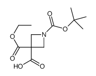 1-[(tert-butoxy)carbonyl]-3-(ethoxycarbonyl)azetidine-3-carboxylic acid Structure