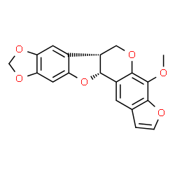 [6aR,12aR,(-)]-6aα,12aα-Dihydro-4-methoxy-6H-[1,3]dioxolo[5,6]benzofuro[3,2-c]furo[3,2-g][1]benzopyran Structure