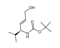 ((E)-(S)-4-Hydroxy-1-isopropyl-but-2-enyl)-carbamic acid tert-butyl ester结构式