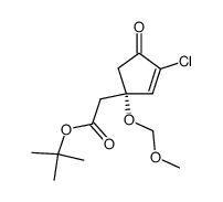 ((S)-3-Chloro-1-methoxymethoxy-4-oxo-cyclopent-2-enyl)-acetic acid tert-butyl ester Structure