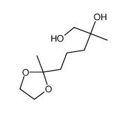 (2R)-2-methyl-5-(2-methyl-1,3-dioxolan-2-yl)pentane-1,2-diol结构式