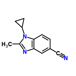 1-Cyclopropyl-2-methyl-1H-benzimidazole-5-carbonitrile结构式