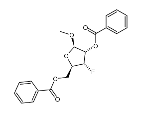methyl 2,5-di-O-benzoyl-3-deoxy-3-fluoro-β-D-ribofuranoside Structure