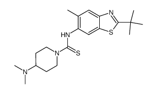 2-tert-Butyl-5-methyl-6-[4-(dimethylamino)piperidino(thiocarbonyl)amino]benzothiazole Structure