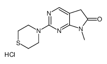 7-methyl-2-thiomorpholin-4-yl-5H-pyrrolo[2,3-d]pyrimidin-6-one,hydrochloride Structure