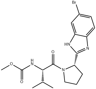 (S)-1-((S)-2-(6-溴-1H-苯并[D]咪唑-2-基)吡咯烷-1-基)-3-甲基-1-氧代丁烷-2-基氨基甲酸甲酯图片