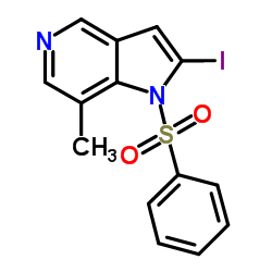 2-Iodo-7-methyl-1-(phenylsulfonyl)-1H-pyrrolo[3,2-c]pyridine结构式