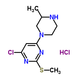 4-Chloro-6-(3-methyl-1-piperazinyl)-2-(methylsulfanyl)pyrimidine hydrochloride (1:1) Structure