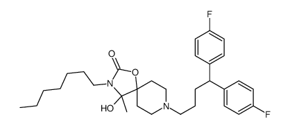 8-[4,4-bis(4-fluorophenyl)butyl]-3-heptyl-4-hydroxy-4-methyl-1-oxa-3,8-diazaspiro[4.5]decan-2-one结构式