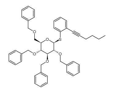 (2R,3R,4S,5R,6S)-3,4,5-tris(benzyloxy)-2-((benzyloxy)methyl)-6-((2-(hex-1-yn-1-yl)phenyl)thio)tetrahydro-2H-pyran Structure