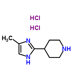 4-(4-Methyl-1H-imidazol-2-yl)piperidine dihydrochloride结构式