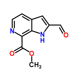 Methyl 2-formyl-1H-pyrrolo[2,3-c]pyridine-7-carboxylate结构式