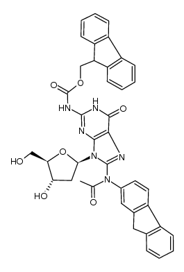 N-[N2-(9-Fluorenylmethoxycarbonyl)-2'-deoxyguanosin-8-yl]-2-(acetylamino)fluorene Structure