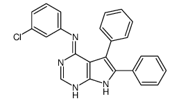 N-(3-chlorophenyl)-5,6-diphenyl-7H-pyrrolo[2,3-d]pyrimidin-4-amine结构式