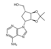 (1'R,2'R,3'S,4'R)-4'-(6-aminopurin-9-yl)-1'-hydroxymethyl-2',3'-O-isopropylidenecyclopentane-2',3'-diol结构式