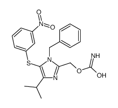[1-benzyl-5-(3-nitrophenyl)sulfanyl-4-propan-2-yl-imidazol-2-yl]methyl carbamate Structure