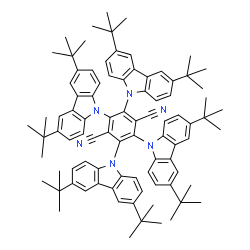 2,3,5,6-四(3,6-二叔丁基-9-咔唑基)-对苯二腈结构式