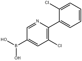 5-Chloro-6-(2-chlorophenyl)pyridine-3-boronic acid结构式