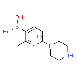 [2-Methyl-6-(1-piperazinyl)-3-pyridinyl]boronic acid hydrochloride (1:1) Structure