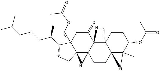 3β,18-Dihydroxy-5α-lanostan-11-one diacetate Structure
