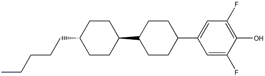 2,6-二氟-4-[(反式,反式)-4'-戊基[1,1'-联环己基]-4-基]苯酚结构式